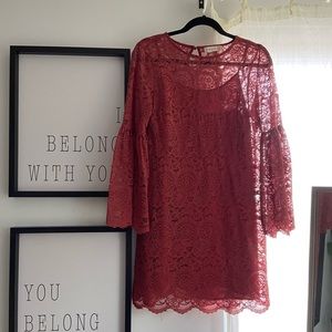 Altar’d State Bell Sleeve Lace Dress